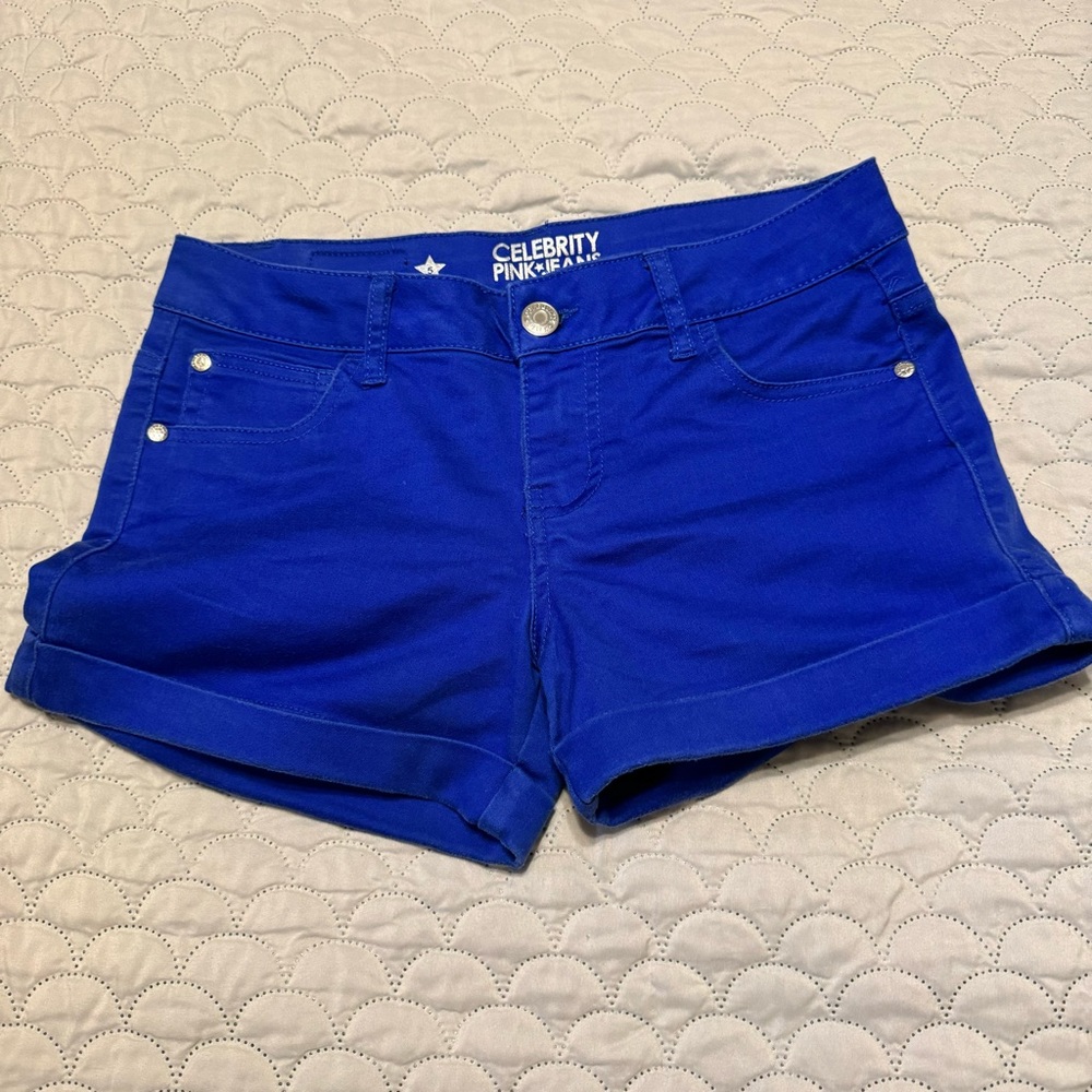 Celebrity Pink Cuffed Shorts in Royal Blue; Size 5 w/ 3” inseam